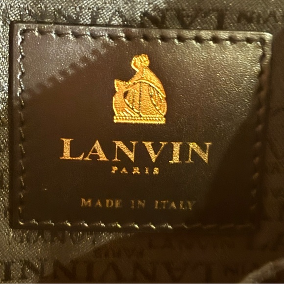 LANVIN Black Quilted Leather Chain Shoulder Bag - Picture 5 of 6